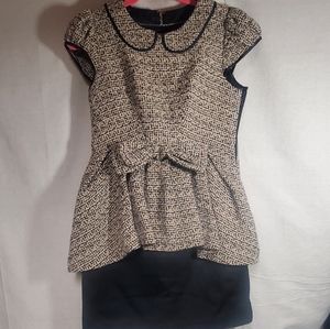 Brown and black tweed mini dress by Aivei